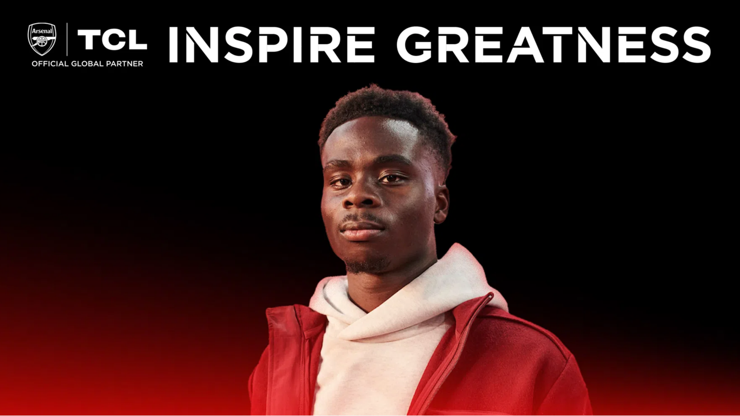 Arsenal star Bukayo Saka announced as TCL Brand Ambassador.