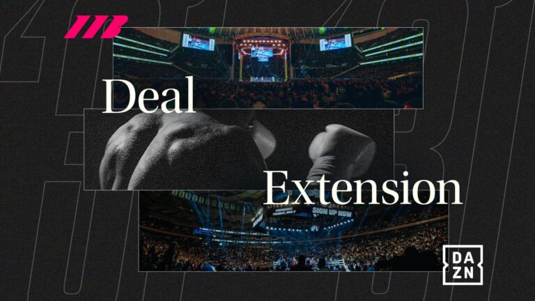 Eddie Hearn and Shay Segev announcing the DAZN Matchroom five-year extension.