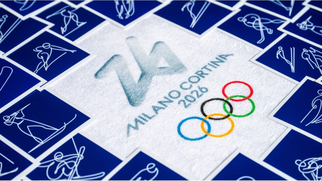 A digital broadcast graphic showing Olympic viewership growth statistics across various European nations for the Milano Cortina 2026 Winter Games.