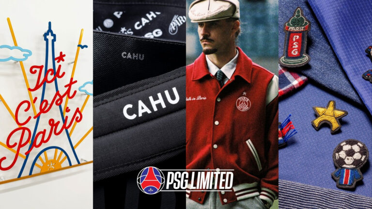 The new Walk in Paris varsity jacket and CAHU unisex bag from the PSG Limited collection.