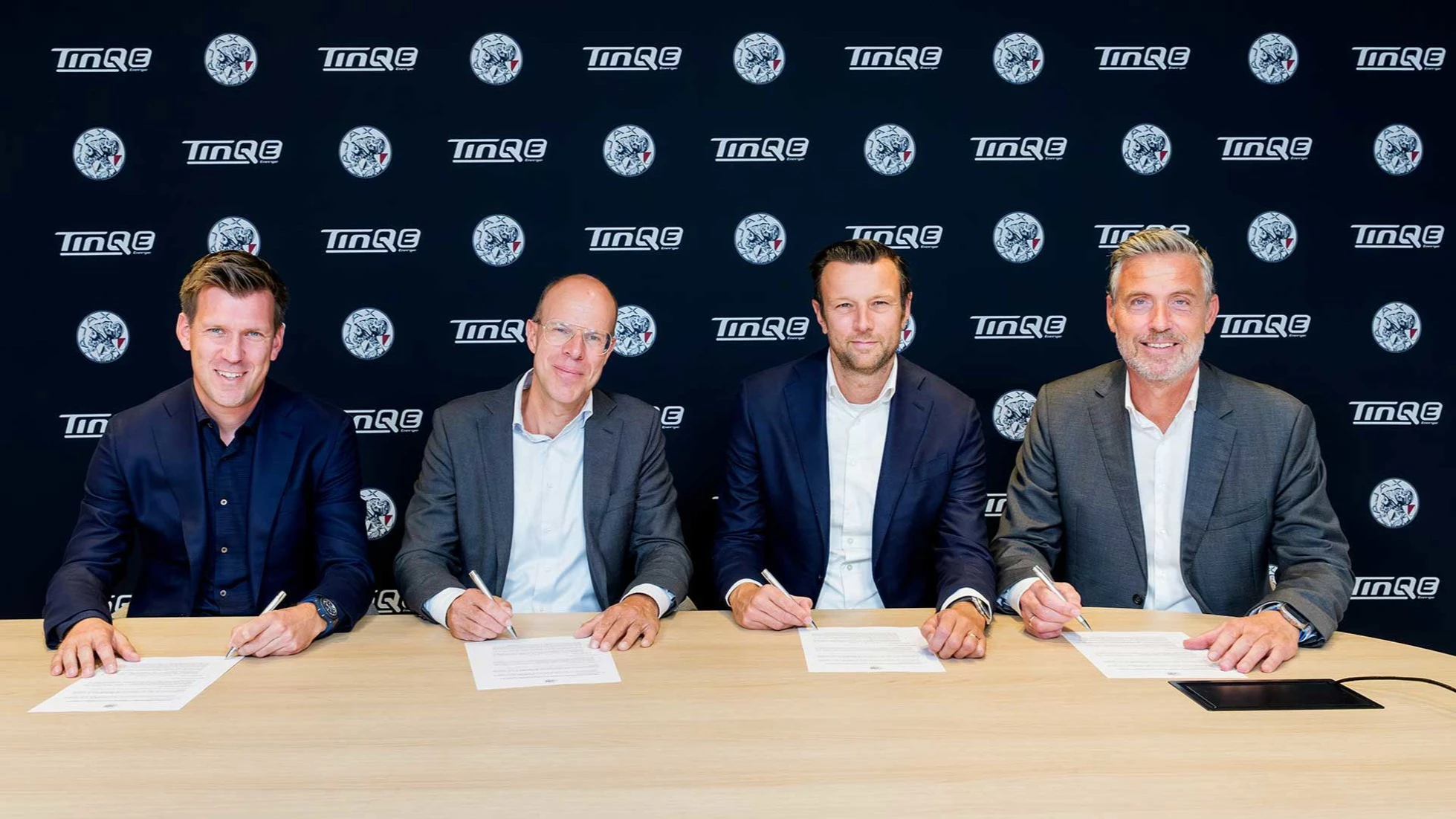 Official TinQEnergie and Ajax joint branding for the 2028 energy partnership