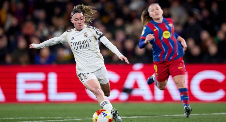 Real Madrid and FC Barcelona players competing in the Spanish Women's Cup under the new Disney broadcasting deal.