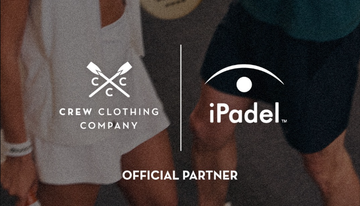 Staff and players at a UK iPadel league event wearing the new Crew Sport performance apparel collection featuring the signature crossed oars logo.