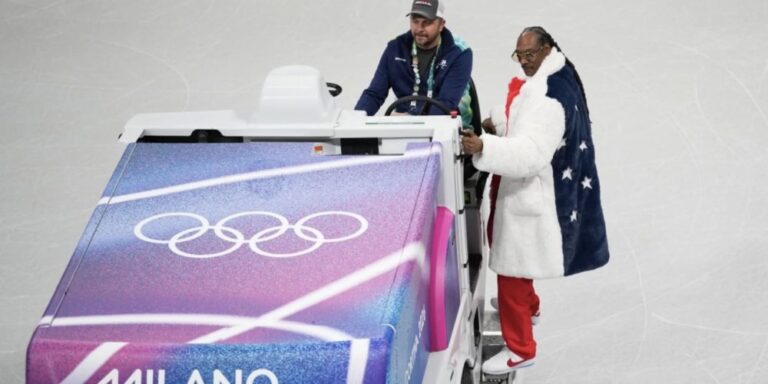 Snoop Dogg acting as a correspondent for NBC at the Milan-Cortina 2026 Winter Olympics.