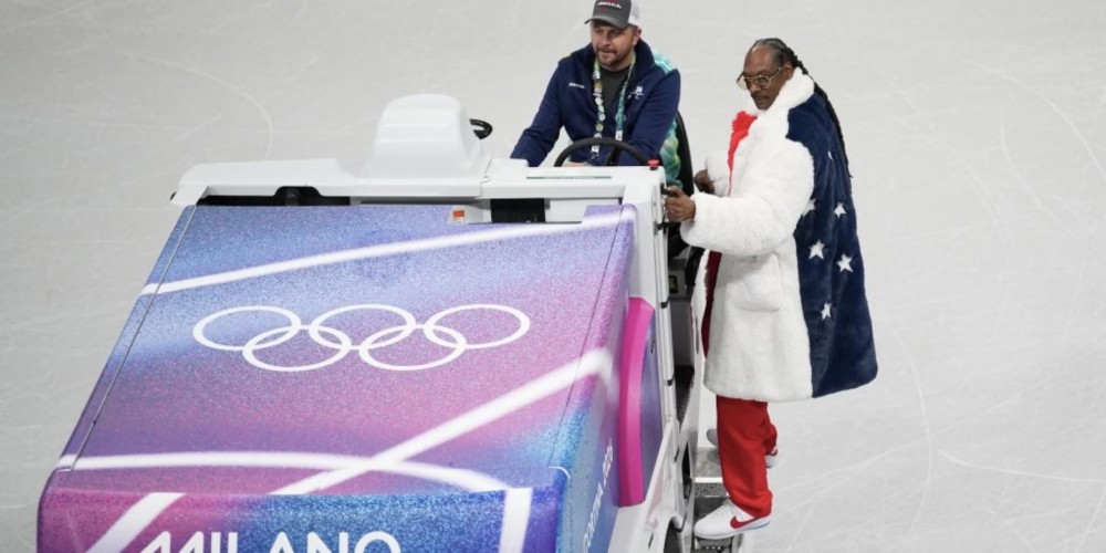 Snoop Dogg acting as a correspondent for NBC at the Milan-Cortina 2026 Winter Olympics.