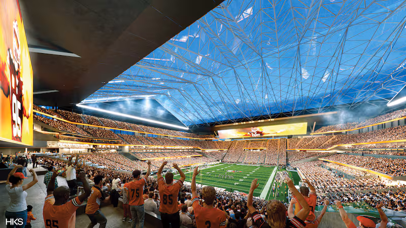 The Cleveland Browns have started mass excavation for their new $2.4B stadium in Brook Park. Opening is set for the 2029 NFL season.