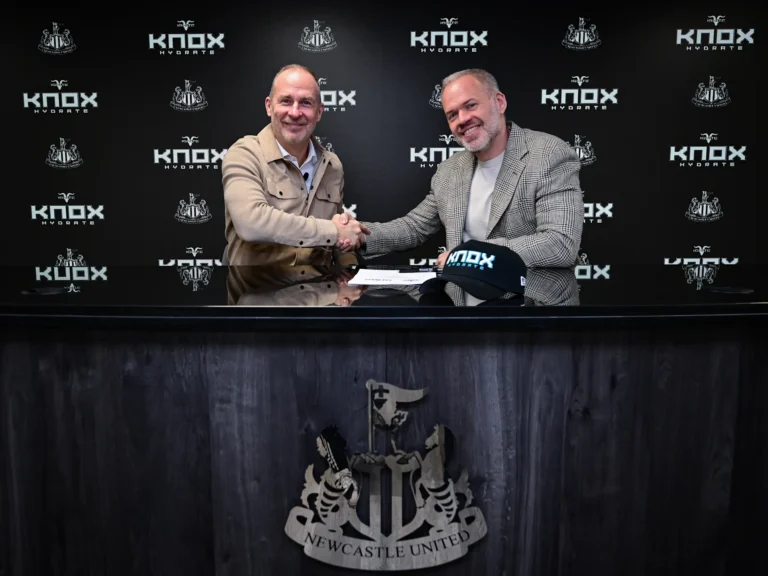 Newcastle United stars training in the new KNOX-sponsored kit at the Darsley Park facility.