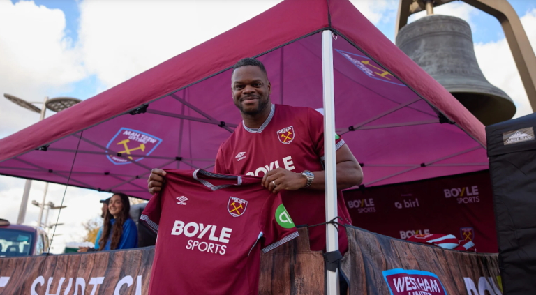 West Ham fans exchanging shirts at London Stadium kit swap event
