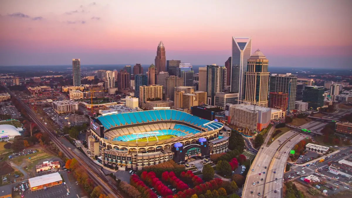 Bank of America Stadium exterior view in Charlotte
